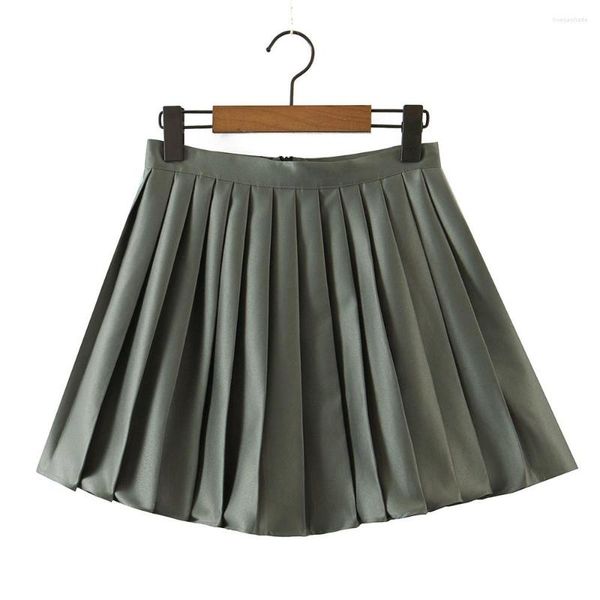 Saias 2023 Verão High cintura feminina Sexy mini saia plissada vintage estilelennis curta assimétrica negra curta