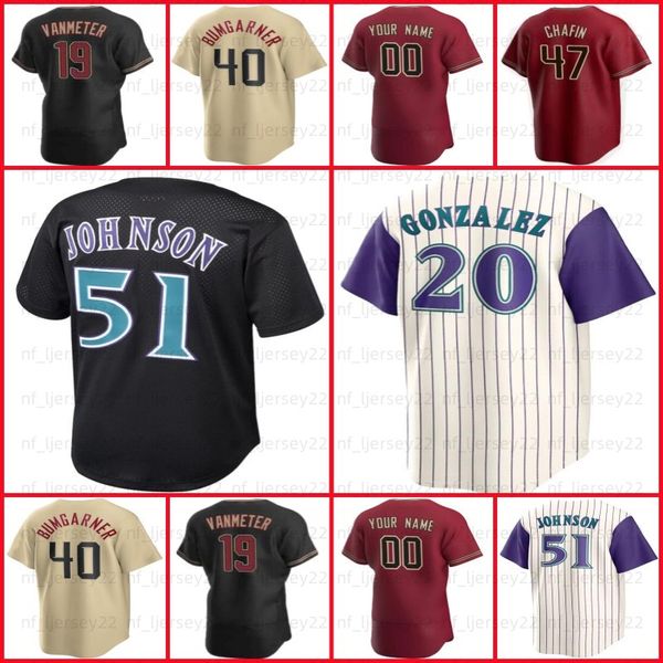 51 Maglia da baseball Randy Johnson 40 Madison Bumgarner 4 Ketel Marte Corbin Carroll Luis Gonzalez Zac Gallen Carson Kelly Christian Walker Maglie 38