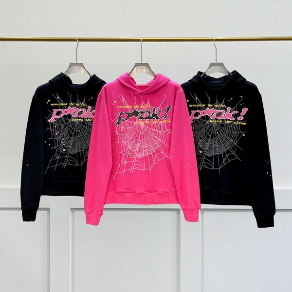 Felpa con cappuccio Spider Pink Felpe con cappuccio Sp5der Young Felpe Streetwear Thug 555555 Felpa con cappuccio Angel Uomo Consegna veloce Tessuto pesante di alta qualità Felpe con ragnatela Pullover