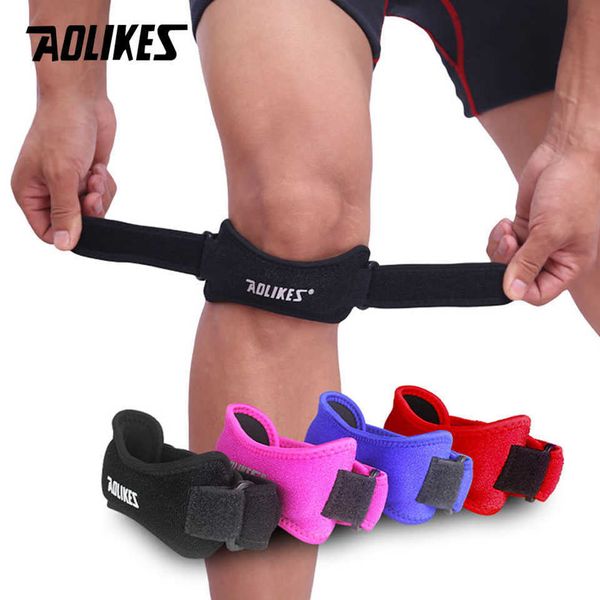 Joelheiras cotovelas aolikes 1pcs Ajuste ajustável Suporte de joelho Brace Patella Sleeve Cap estabilizador esporte ao ar livre Danos de basquete prevenir J230303