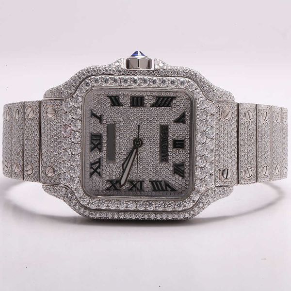 Premium VVS Top Brand Top Brand Hot Custom Hip Hop Men Woman Luxury Hand Set Lced Diamond Moissanite Watch Me