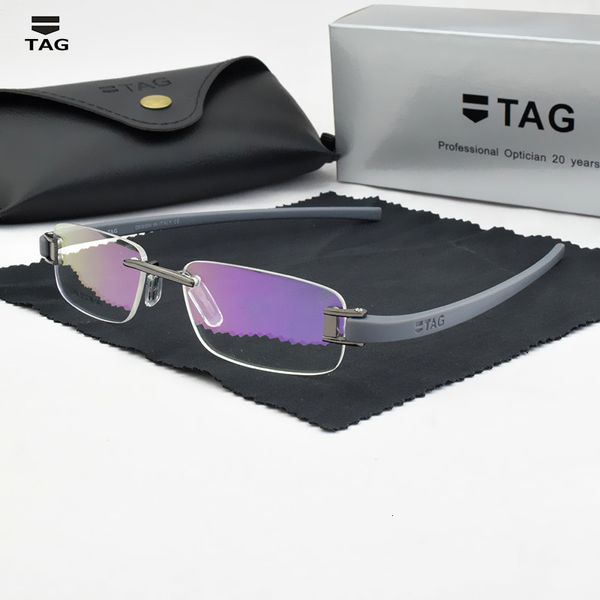 Sonnenbrillenfassungen TAG Brand Rahmenlose Brillenfassungen für Herren, Myopie-Brillenfassungen, Computer-Brillenfassungen für Herren, 230302