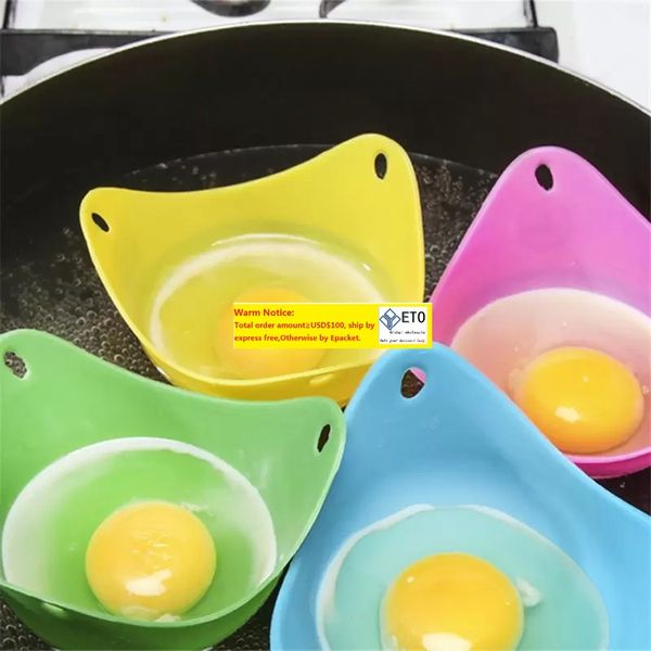 Bracconiere per uova in silicone Cook Poach Pods Pentole da cucina Tazza da forno in camicia Colori casuali