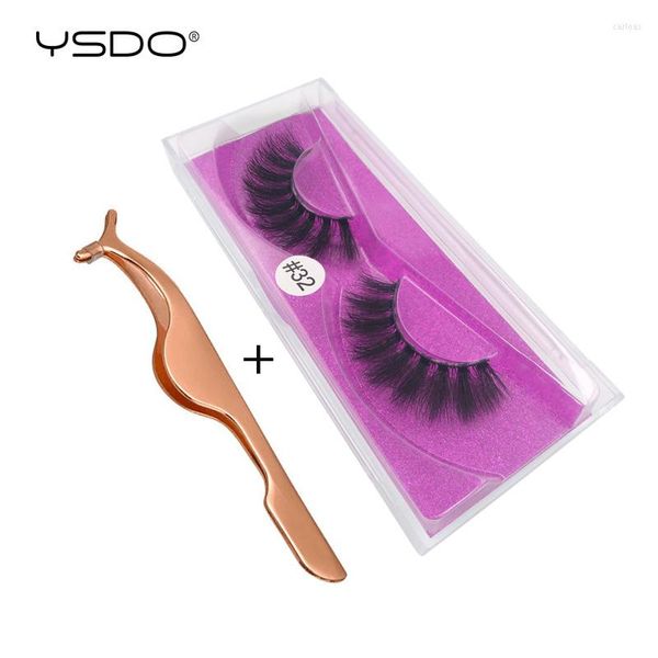 Falsos cílios YSDO 1 par Mink PCs Tweezers Tweezers Natural CILIOS LONGOS DRAMÁTICOS DRAMÁTICOS