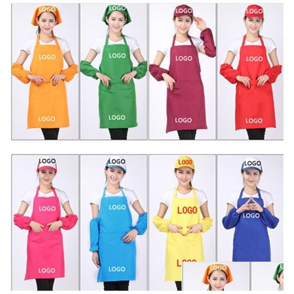 Grembiuli 11 colori Adt Pocket Craft Cooking Cottura Arte Pittura Cucina Sala da pranzo Bavaglino Consegna a domicilio Tessili per giardino domestico Dhvks