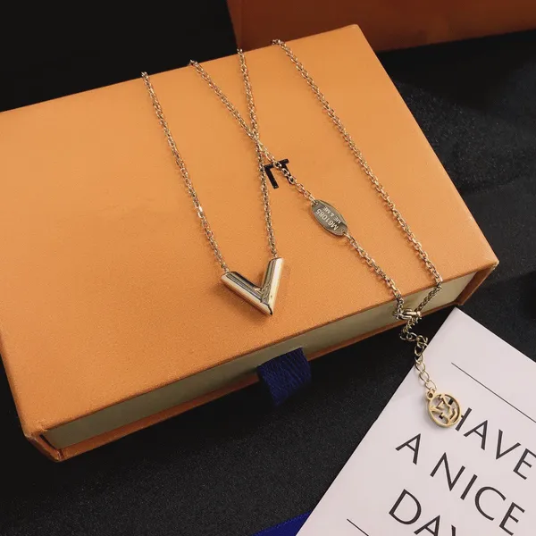 Роскошные брендовые ожерелья с подвеской в виде сердца, позолоченные, простое медное кольцо с принтом, дизайнерское ожерелье для женщин, Jewelryvq3p
