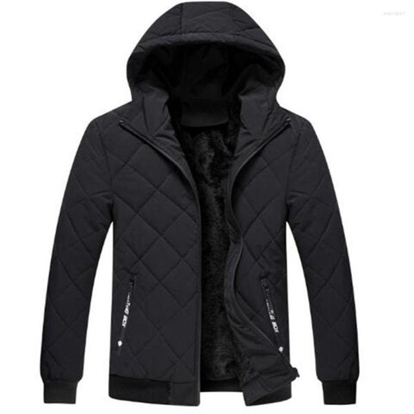 Piumino da uomo invernale in vendita, giacca corta in cotone con cappuccio, più velluto, spesso, capispalla casual, cappotto imbottito, parka