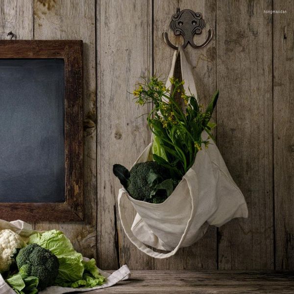 Bolsas de armazenamento gancho de liga de zinco de zinco roupas de cozinha saco de porta traseira tipo decoração de sala de estar de cor vintage