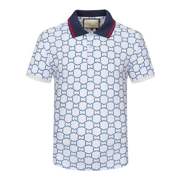 Roupas de marca de verão Camisa pólo de designer de luxo Mens Casual Fashion Letter T-shirt High Street Men Polos Shirts