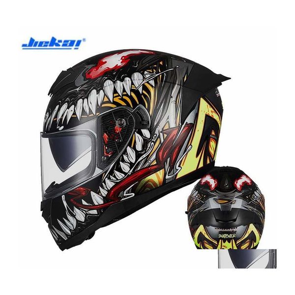 auto dvr Caschi moto Doppia visiera Fl Face Helmet For Men Women Motocross Equipaggiamento moto Cavaliere Protezione M L Xl Xxl Drop Delive Dhtzo