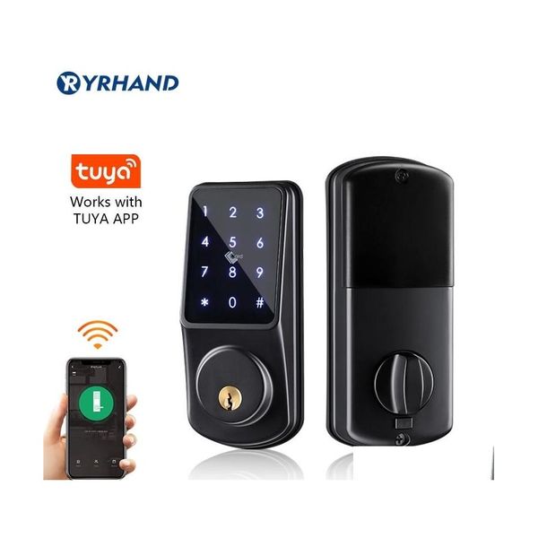 serrature per porte dvr per auto Wifi tastiera sicura senza chiave telecomando catenaccio serratura elettronica digitale intelligente con app Tuya 201013 Drop Delivery Home Dhxip