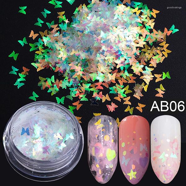 Nail Glitter Holographic Butterfly Star Round Heart Flake Mirror Paillettes Gradient Art Decorazione fai da te Bling Manicure