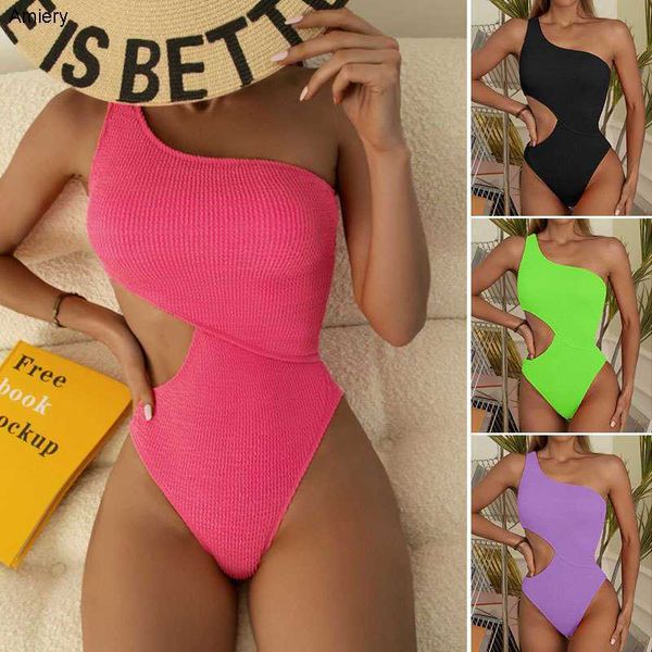 2023 frauen Bikinis Badeanzug Falten Tuch Strand Tragen Ein Stück Sexy Eine Schulter Brathable Bademode Bikini Für Frauen