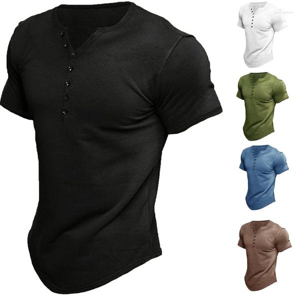 Camisetas masculinas Button Simple Butt-deco