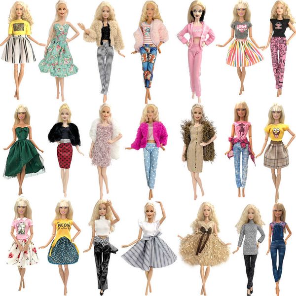 Roupas de vestuário por atacado Princesa As roupas de moda usam roupas de camisa de vestido casual para acessórios da Barbie