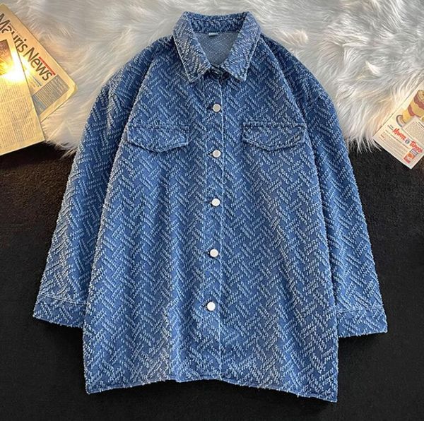 D0010 plaid blu vestiti moda casual jeans giacca da uomo designer giacca primavera denim mens cappotti