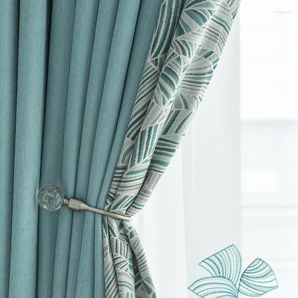 Tende per tende per camera da letto, soggiorno, sala da pranzo, cotone, lino, jacquard, colore abbinato, nordico, semplice, moderno, alta ombreggiatura, porta di Windows