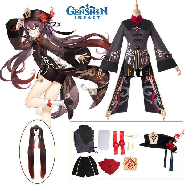 Costumes de anime Genshin Impact Hu Tao Cosplay Come Hutao Chinese Roupas de Roupas de Roupa de Roupa de Anime de Anime Halloween vem para mulheres meninas Z0301