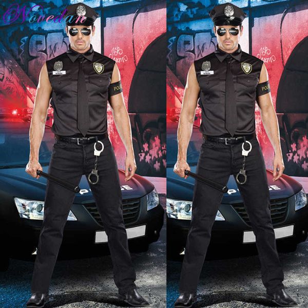 Anime Kostüme Polizei Cosplay Uniform Herren Rollenspiele Ausbilder Uniform Versuchung Bühne Halloween Herrenbekleidung Z0301