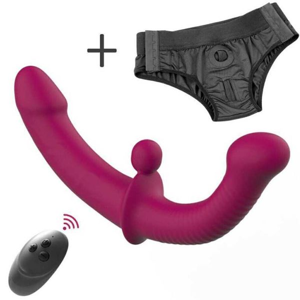 Dildos/Dongs, realistischer Dildo, Vibrator, Massagegerät und Hose, Dual-Motor-Penis für Lesben, Doppelkopf, G-Punkt, stimulieren Klitoris, Sexspielzeug für Paare, L230303