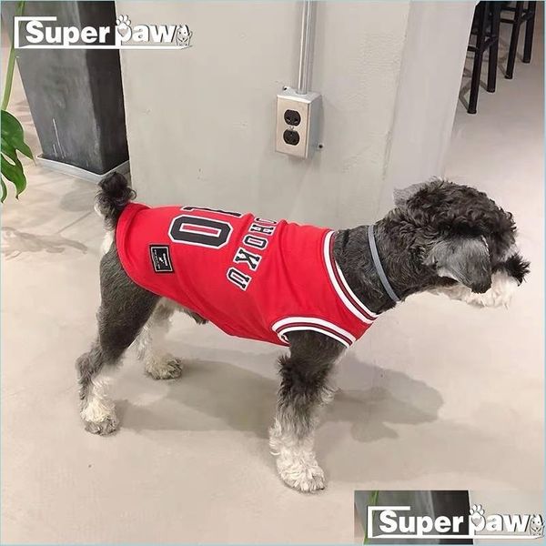 Hundebekleidung Mode Sommer Sport Weste Haustier Katze Sweatshirt Fußball Basketball Jersey Kleidung für kleine mittelgroße Hunde Drop SBC02 T200902 Dhulz