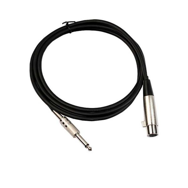 Cabo de microfone XLR para Jack Lead Aux TRS TRS 6,35 mm/6,5 mm Cord feminino para fêmea para misturador de guitarra amplificador estéreo