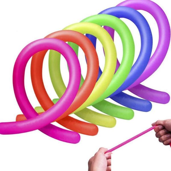 Dekompressionsspielzeug, dehnbare Schnur, Neon, flexibel, 26 x 1 cm, elastische Schnüre, Seil, sensorisches Entpacken, Kinder-Neuheitsspielzeug, Drop-Lieferung, Geschenke, Knebel