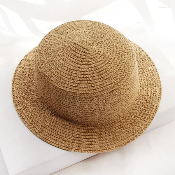 Chapéus de aba larga, verão, praia, palha, cor sólida, dobráveis, feminino, chapéus de sol largos