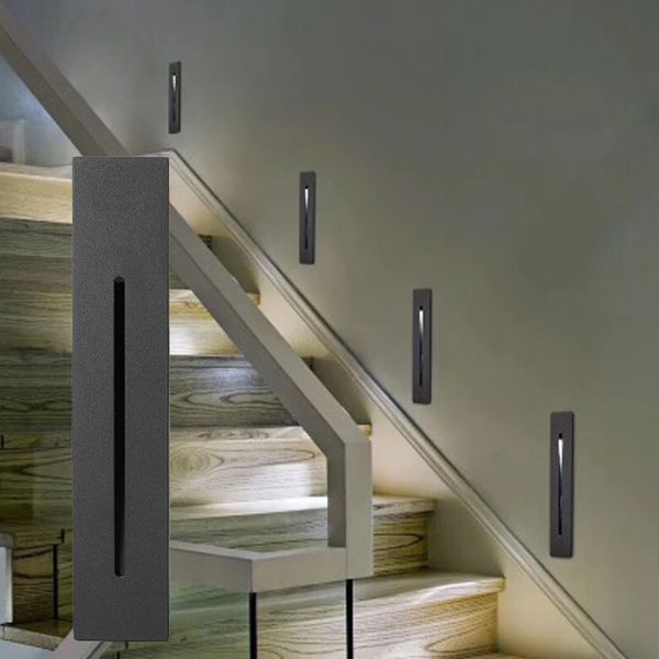 Luzes da rua LED LED de lâmpadas de parede de degrau externo interior Stair Luz de escada 3W Luz de escada LED, pátio adequado, canteiro de canto de canto de canto de piscinas