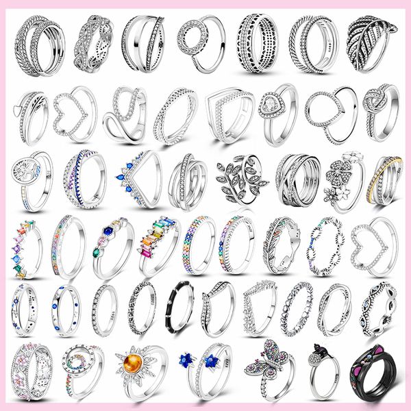 925 Mulheres prateadas FIT PANDORA RING ORIGINAL COROW COROWN RINGS ANELOS EMBALAGENS