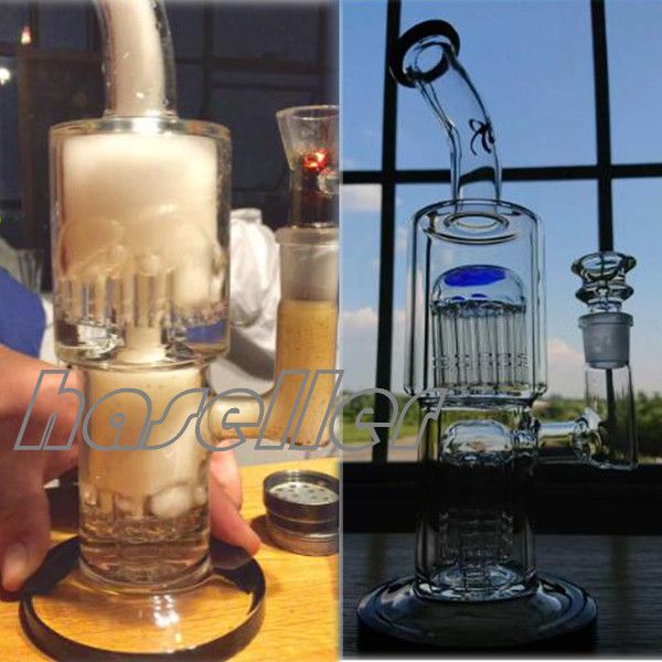 TORO Glass Bong Dab Rigs Narghilè Fumo Tubo di vetro Braccio Albero Perc 18mm Ciotola Olio Vetro Bong d'acqua