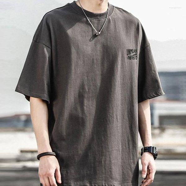 Мужские футболки T Harajuku повседневные мужские футболки с передней и задней буквой печати простота модная бегуна для мужчин