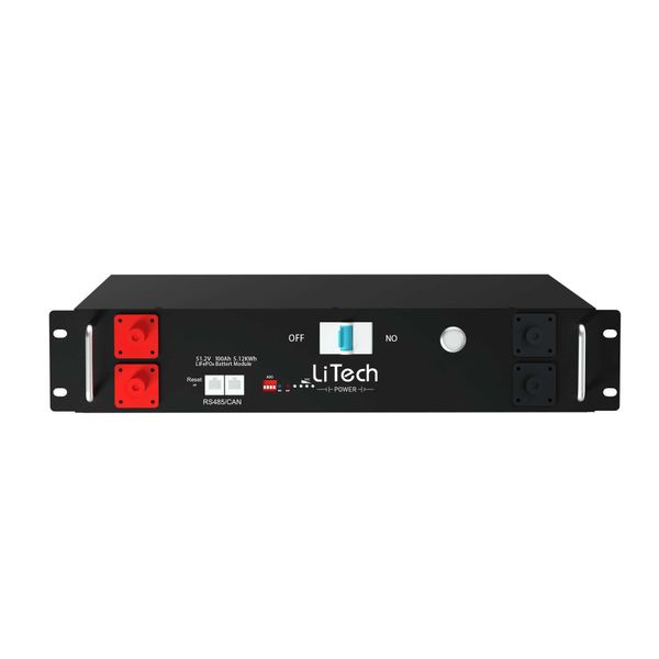 Fonte de energia de energia LITECH Bateria LFP 48V 50AH Bateria de rack de servidor para sistema solar de grade OFF