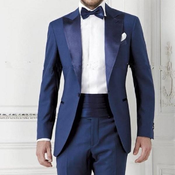 Ternos masculinos Blazers azul marinho de baile de terno de roupa de traje noivo Wear smokings Tuxedos noivo massaceiros