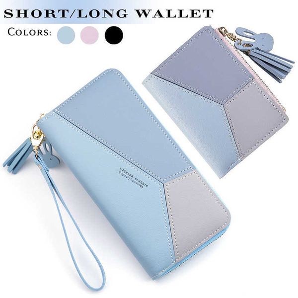 Geldbörsen Mode Geldbörsen Reißverschluss Geldbörse Dame Lange Kurze Geldbörsen Handtaschen Frauen Kupplung Kartenhalter PU Leder Geldbeutel Billfold WalletL230303