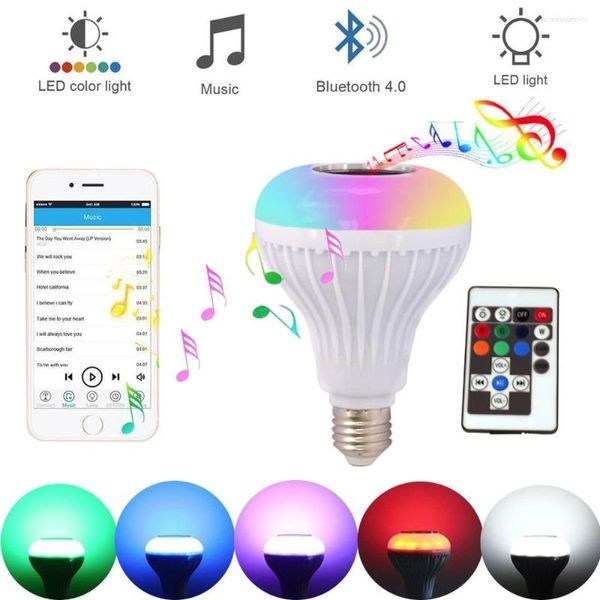 Лампочка интеллектуальная красочная светодиодная лампа Bluetooth Music Играет в Dimmable RGB с дистанционным управлением