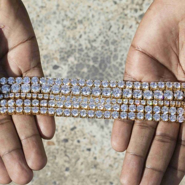 Testador de diamante de passagem por atacado D cor 3mm Moissanite Diamond Tennis Chain de colar de diamante