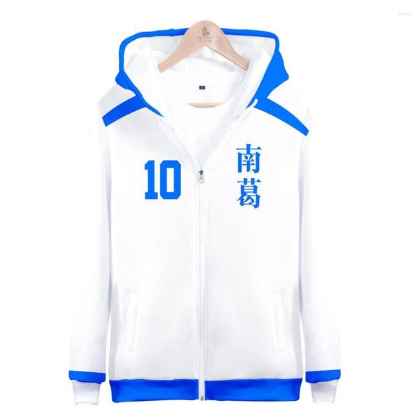 Herren Hoodies Captain Tsubasa Rollenanzug Benutzerdefinierter Trainingsanzug Reißverschluss Damen/Herren Langarm Kapuzenpullover Cosplay Charakter Kleidung