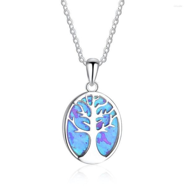 Подвесные ожерелья ephalus opal натуральный каменный дерево 2023 Пара Обещание Рейки Девушка Ожерелье высокое качество оригинальные серебряные украшения