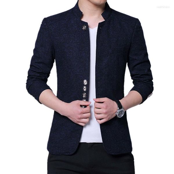 Herrenanzüge 2023 Herrenmode Stehkragen Slim Fit Chinesische hochwertige Mischungen Anzugjacke / Männlicher Casual Trend Großer Wollblazermantel