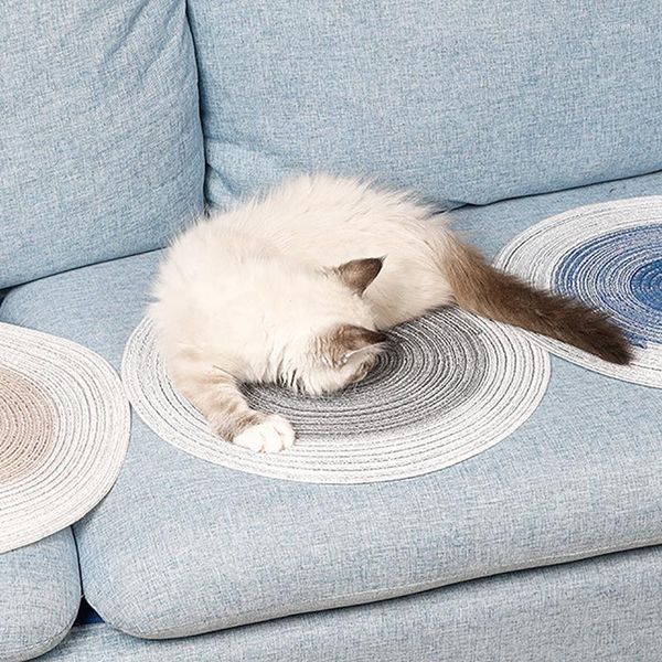 Letti per gatti graffio filo di cotone gattino tampone per letti da letto per graffiare tappetino da sospensione per le unghie che macinano i mobili proteggere i mobili