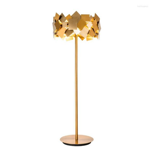 Lampade da terra Lampada da terra classica moderna in acciaio inossidabile Lampada a LED Oro Soggiorno Camera da letto Decorazione artistica Luce Minimalismo in piedi