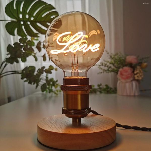 Retro Edison Black Dimmable E27 220V 110V 4W G95 Love Letter Light Home Decer светодиод