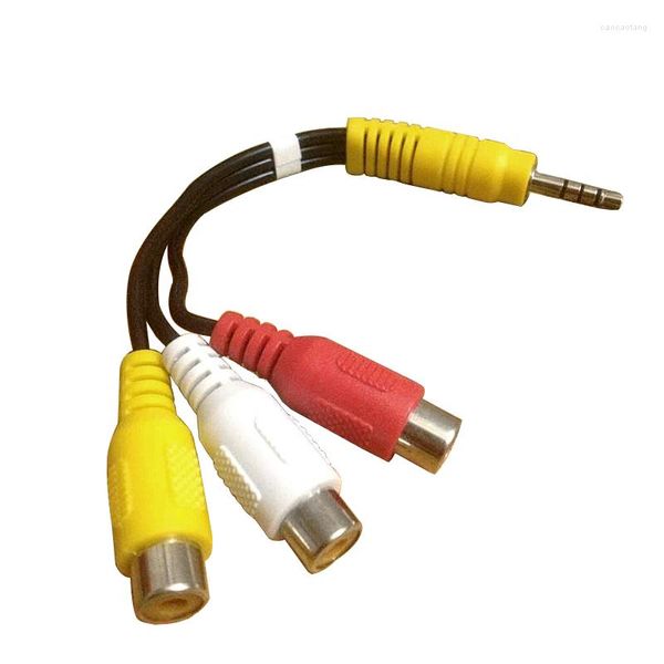 1 çift 3 AV kablosu için bilgisayar kabloları 3.5 ila 3RCA Audio erkek lotus kadın dakika 3 telli kısa kafa 14mm