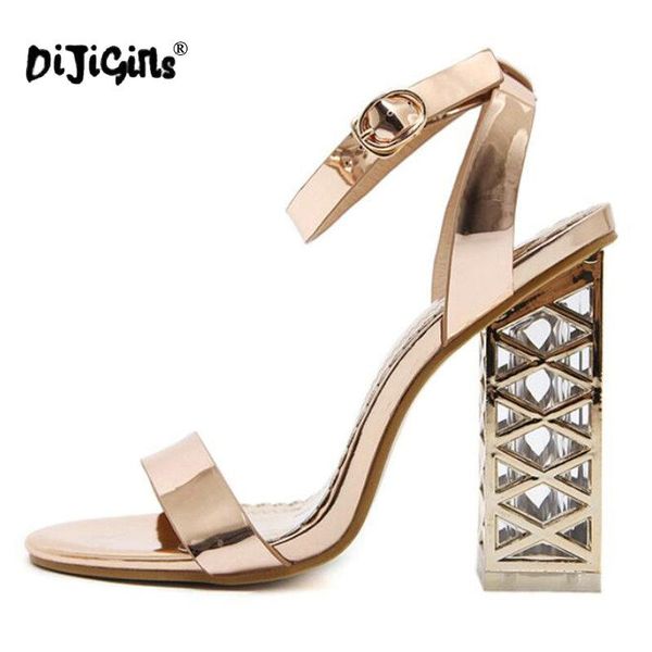 Сандалии Dijigirls Fashion Crystal Shoes 2023 Лето -гладиаторские женщины высокие каблуки Свадебные блеск дамы Сандаль