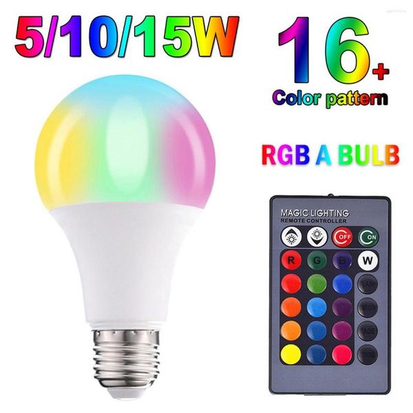 5W/10W/15W Smart LED lampadina telecomando colorato cambia luce decorativa per la casa