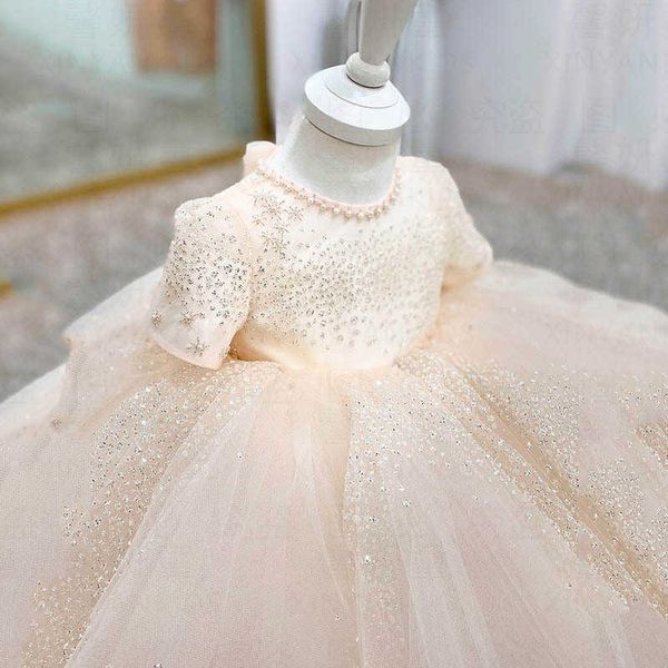 Abiti da ragazza Abiti da ragazza per bambini Abito da principessa Ragazza che borda Plain Bowknot Tulle Abiti da ballo Infantile Elegante Abiti da festa Vestidos