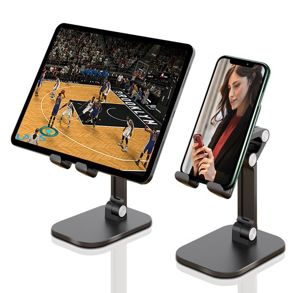 Tablet Stand Alüminyum Duvar Telefon Tutucu Alaşım Telefon Stand Ayarlanabilir Döndürülebilir Stand Katlanabilir Telefon İpad Kaldırma Standı Geri Çekilebilir Katlanabilir Masaüstü Tembel Stand