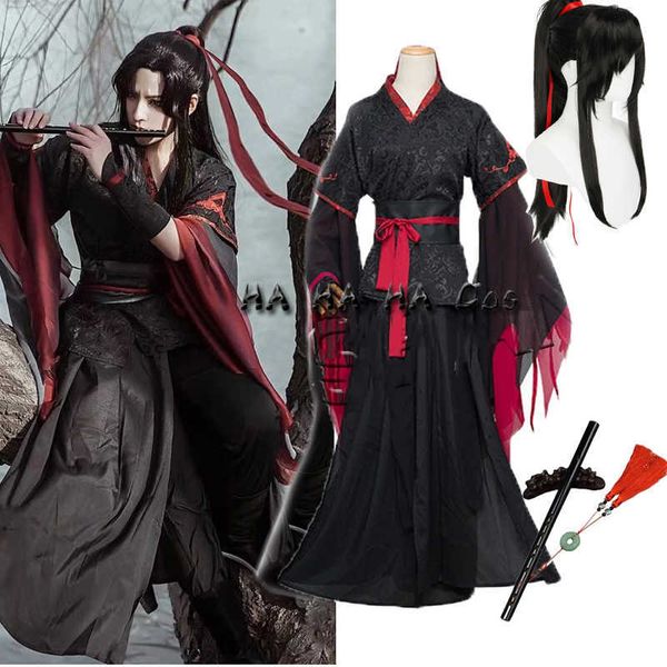 Costumes de anime Hot Cool Wei Wuxian Cosplay Mo Xuanyu vem Mo dao zu shi A indomável Cosplay Wig Custom Shoes Made Black Boots Ancient Style Z0301