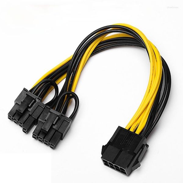 Cabos de computador 8p fêmea a 2 porta dual 8pin 6 2p GPU masculino GPU CABELA DE VÍDEO CABO DE CABO DE POWER 18AWG WIRE